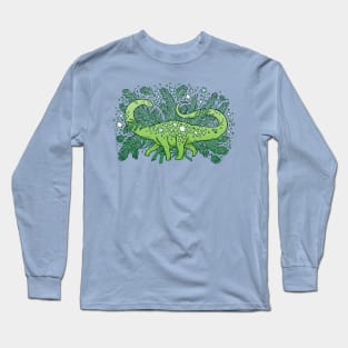 Evergreen Apatosaurus | Festive Dinosaur Long Sleeve T-Shirt